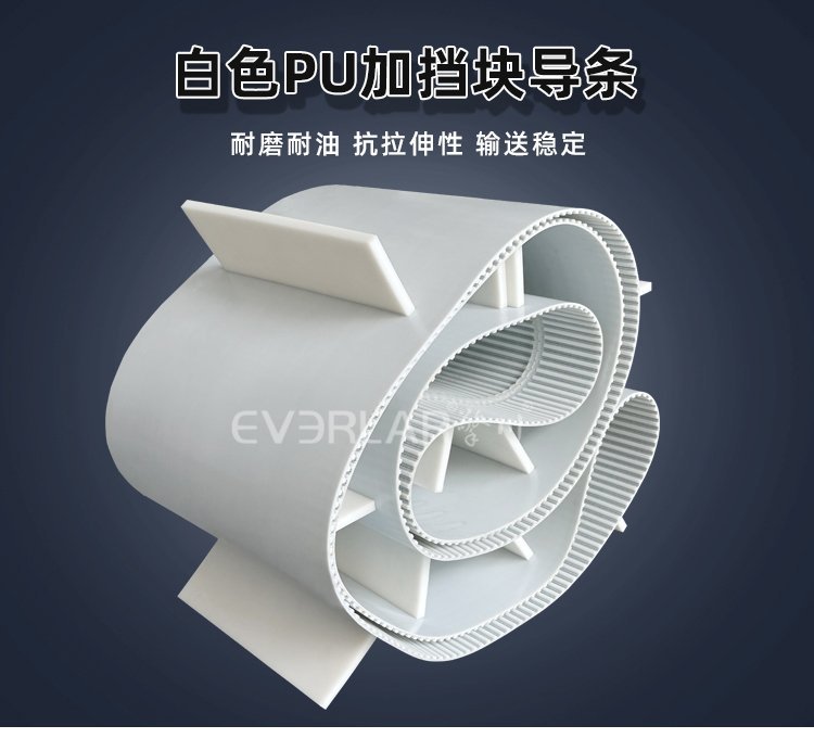 白色PU同步帶加擋板導(dǎo)條：為各行業(yè)傳動(dòng)難題“排憂解難”