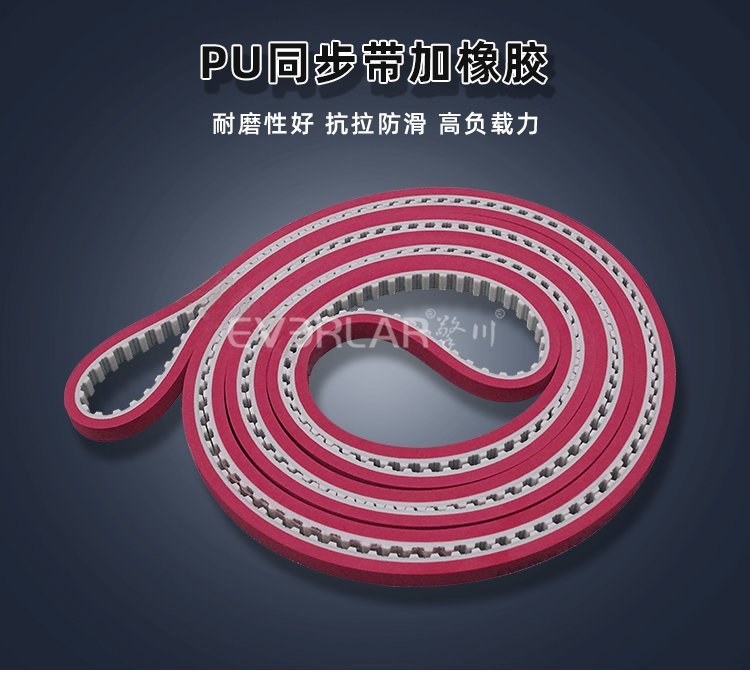 PU 同步帶加橡膠，耐磨抗沖擊，重載工況長效運(yùn)轉(zhuǎn)